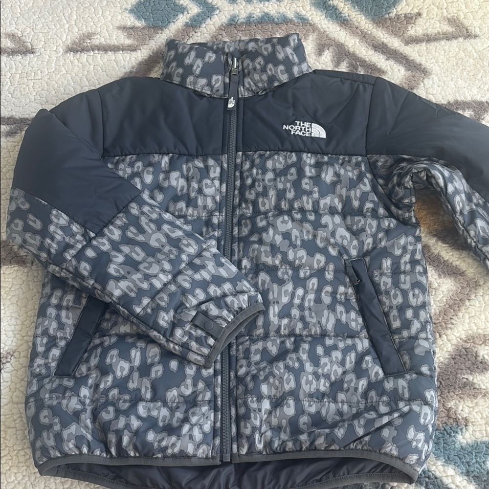 North Face Gray Leopard Print Jacket